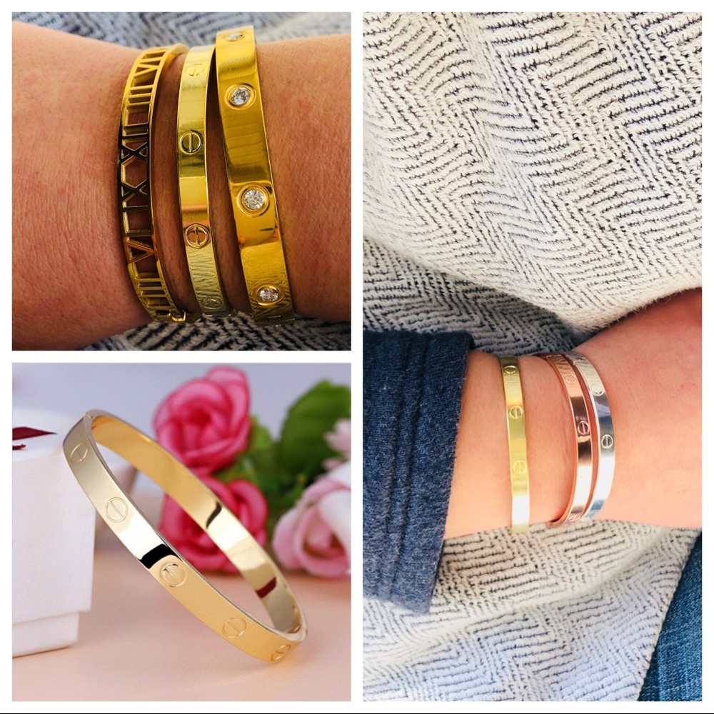 Screw love bracelet in yellow gold